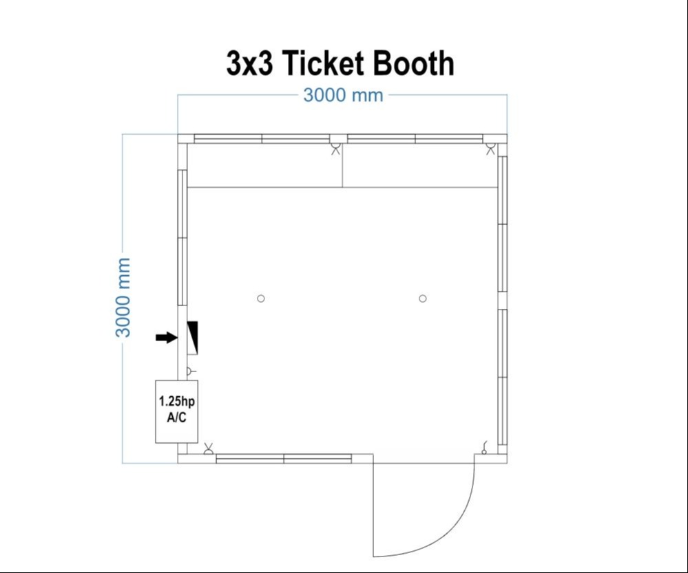 3x3 ticket booth